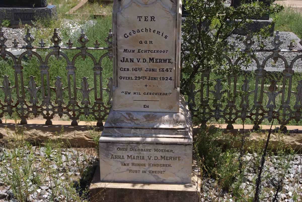 MERWE Jan, van der 1847-1924 &amp; Anna Maria