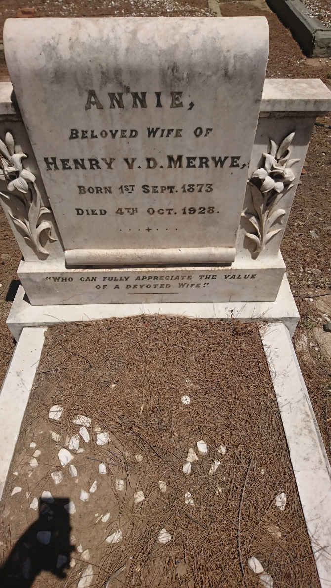 MERWE Annie, v.d. 1873-1928