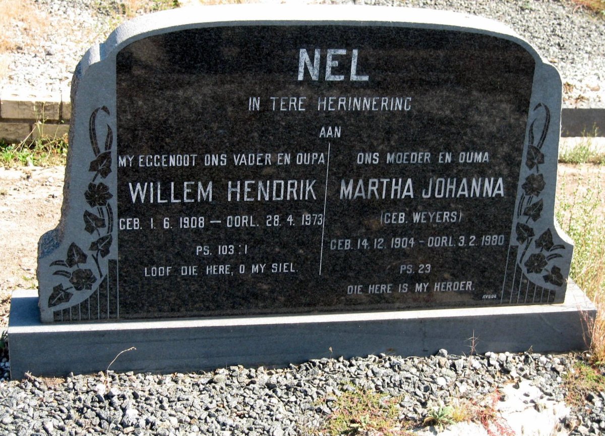 NEL Willem Hendrik 1908-1973 &amp; Martha Johanna WEYERS 1904-1980