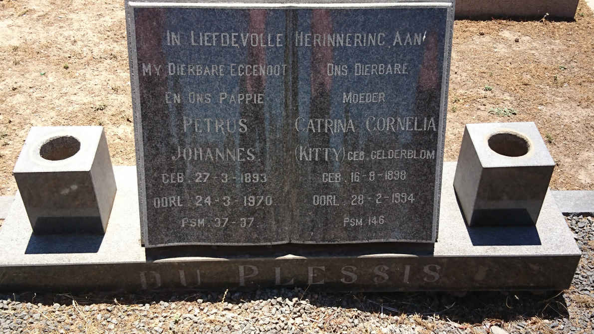 PLESSIS Petrus Johannes, du 1893-1970 &amp; Catrina Cornelia GELDERBLOM 1898-1994