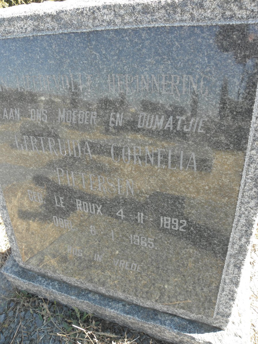 PIETERSEN Gertruida Cornelia nee LE ROUX 1892-1965