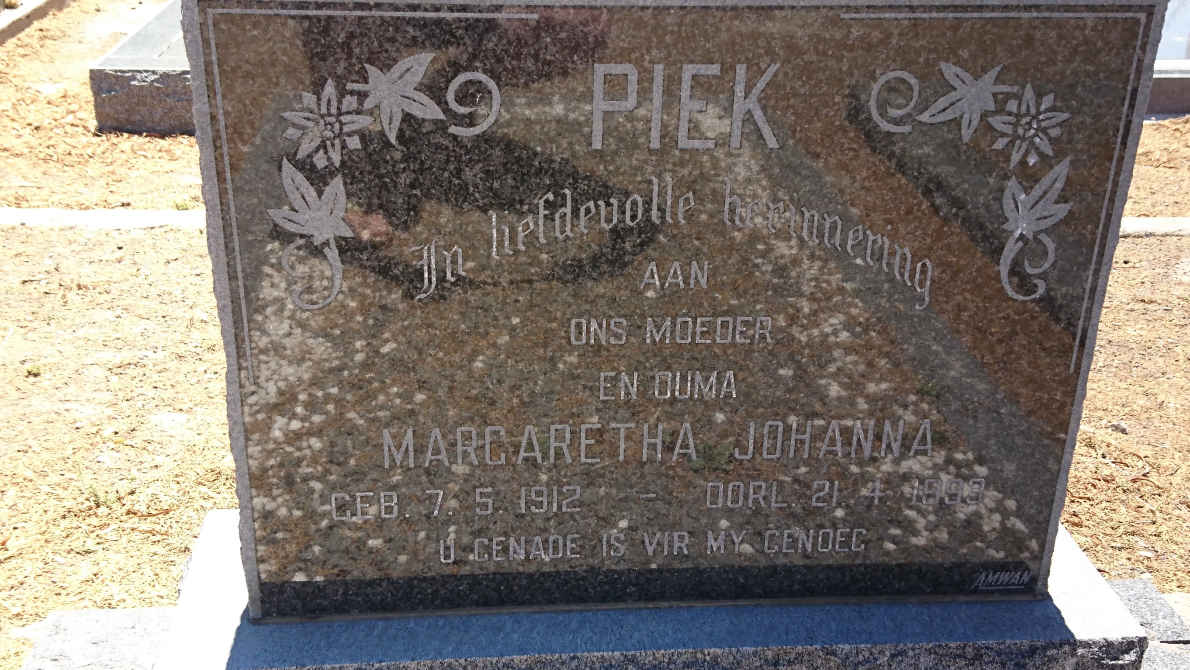 PIEK Margaretha Johanna 1912-1993