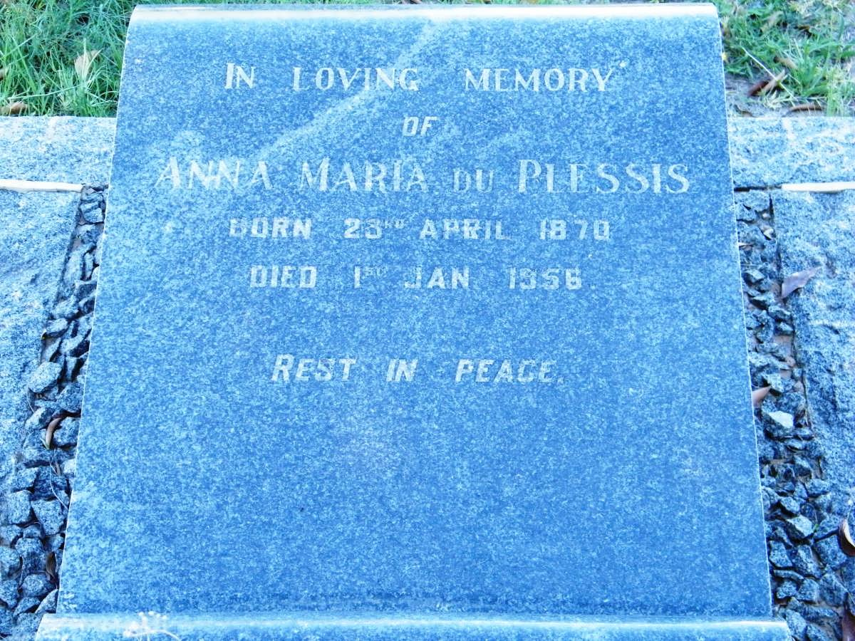 PLESSIS Anna Maria, du 1870-1956