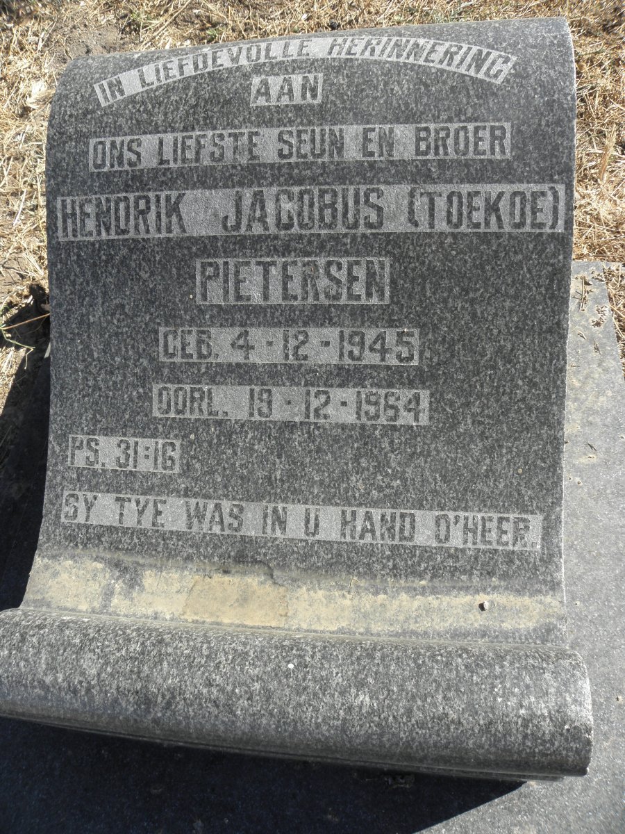 PIETERSEN Hendrik Jacobus 1945-1964