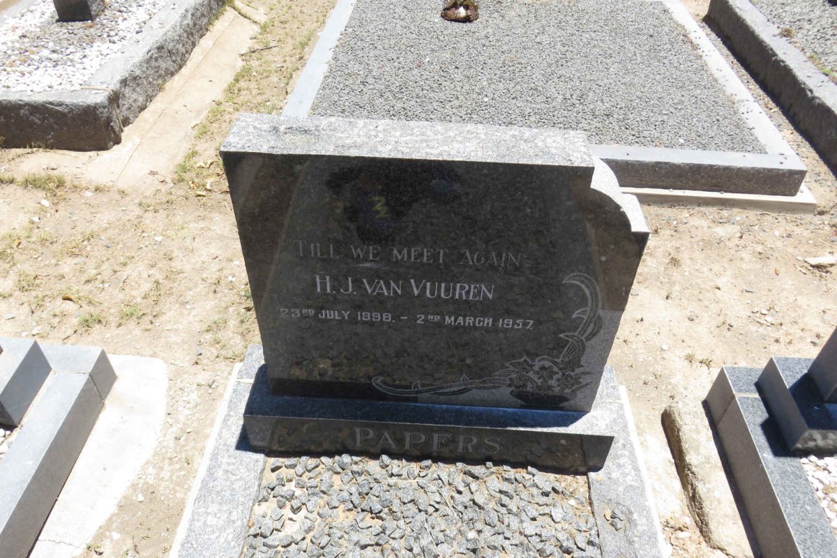 PAPERS H.J. van Vuuren 1898-1957