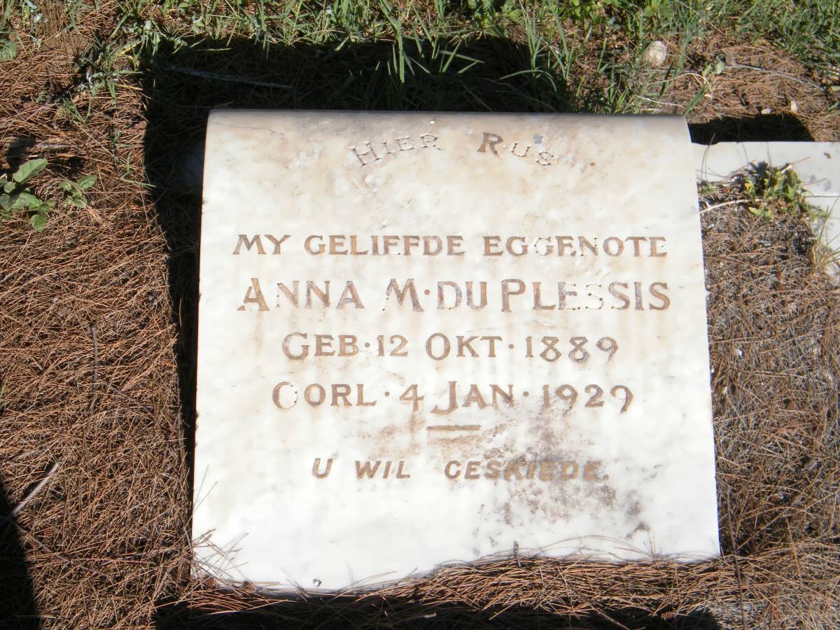 PLESSIS Anna M., du 1889-1929