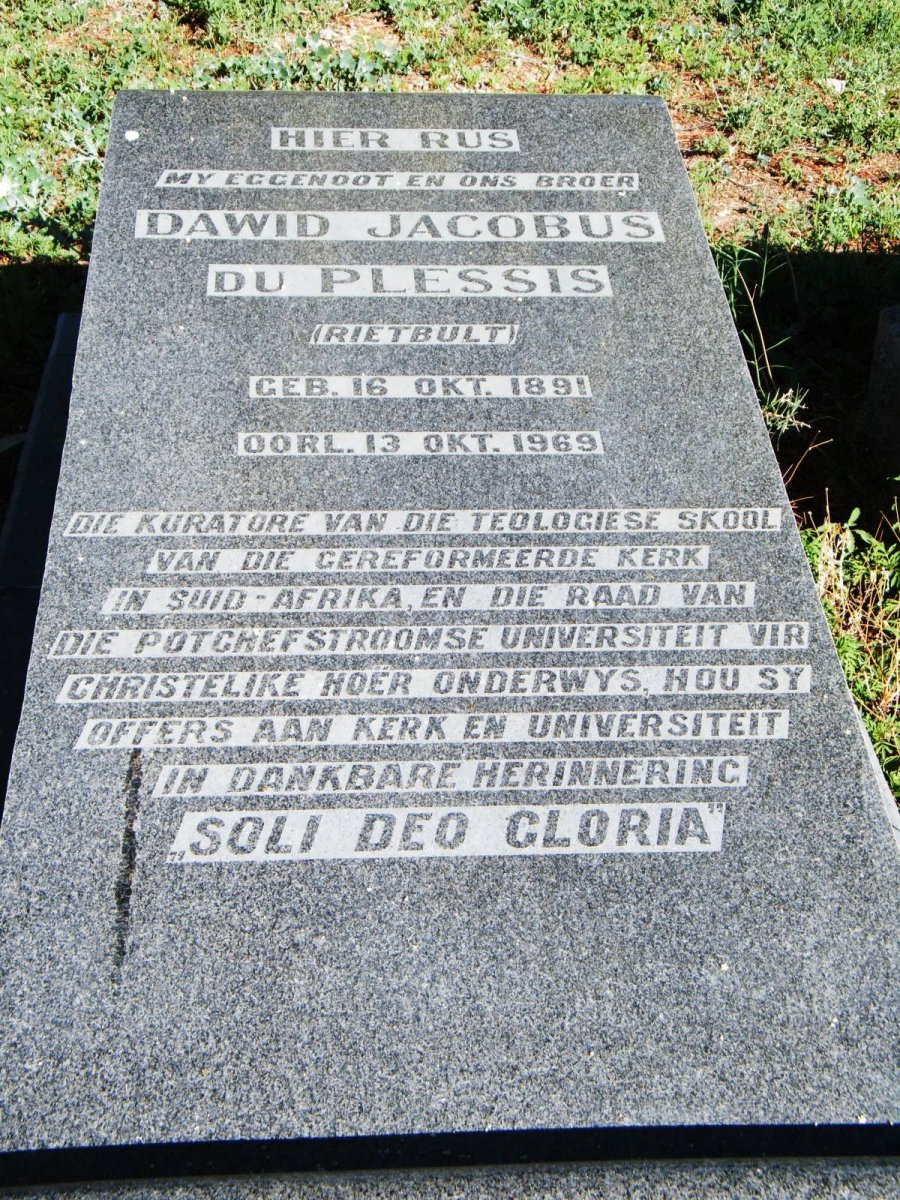 PLESSIS Dawid Jacobus, du 1891-1969