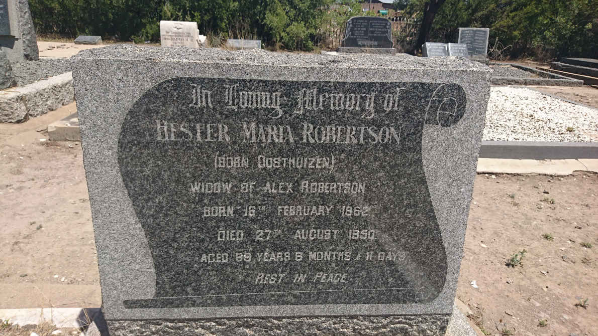 ROBERTSON Hester Maria nee OOSTHUIZEN 1862-1950