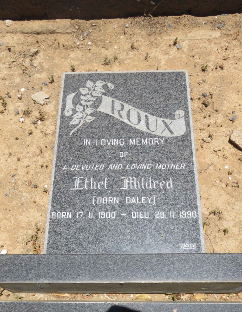 ROUX Ethel Mildred nee DALEY 1900-1990