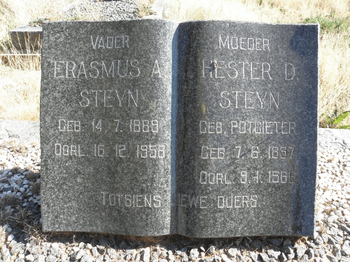 STEYN Erasmus A. 1889-1958 &amp; Hester D. POTGIETER 1897-1966