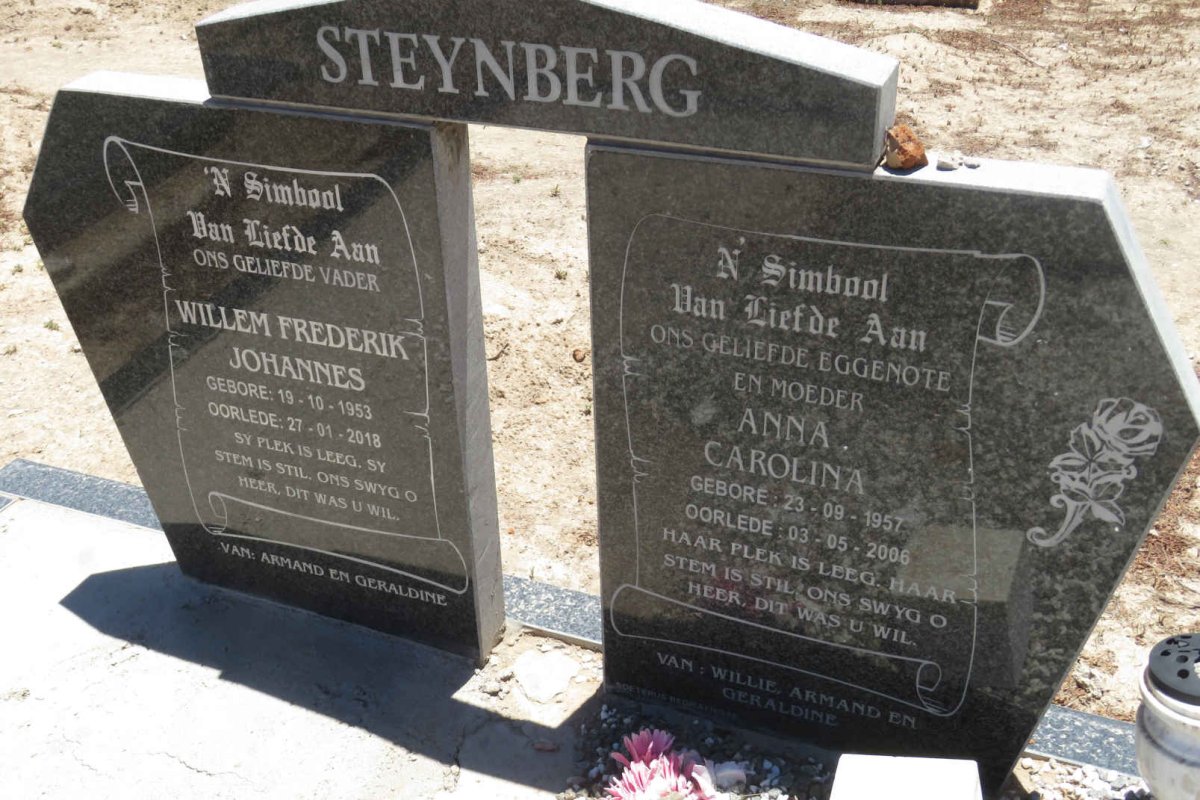STEYNBERG Willem Frederik 1953-2018 &amp; Anna Carolina 1957-2006