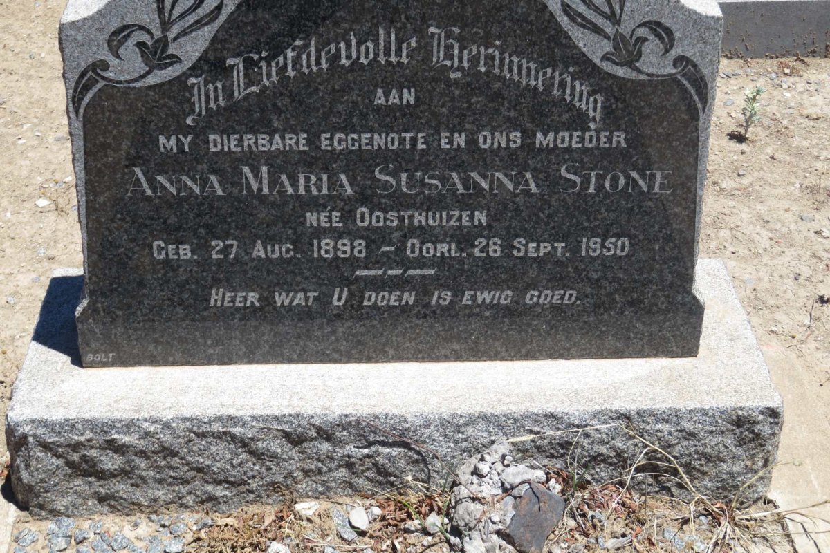 STONE Anna Maria Susanna nee OOSTHUIZEN 1898-1950