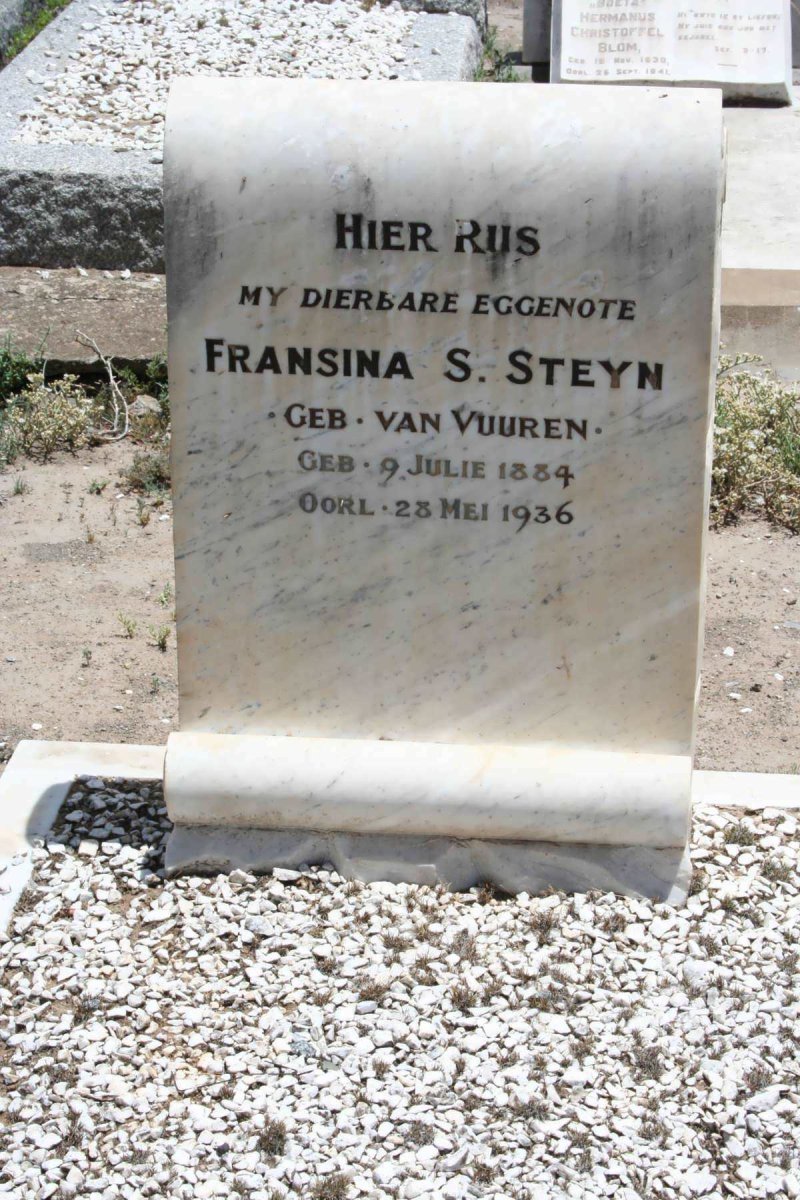 STEYN Fransina S. nee VAN VUUREN 1884-1936