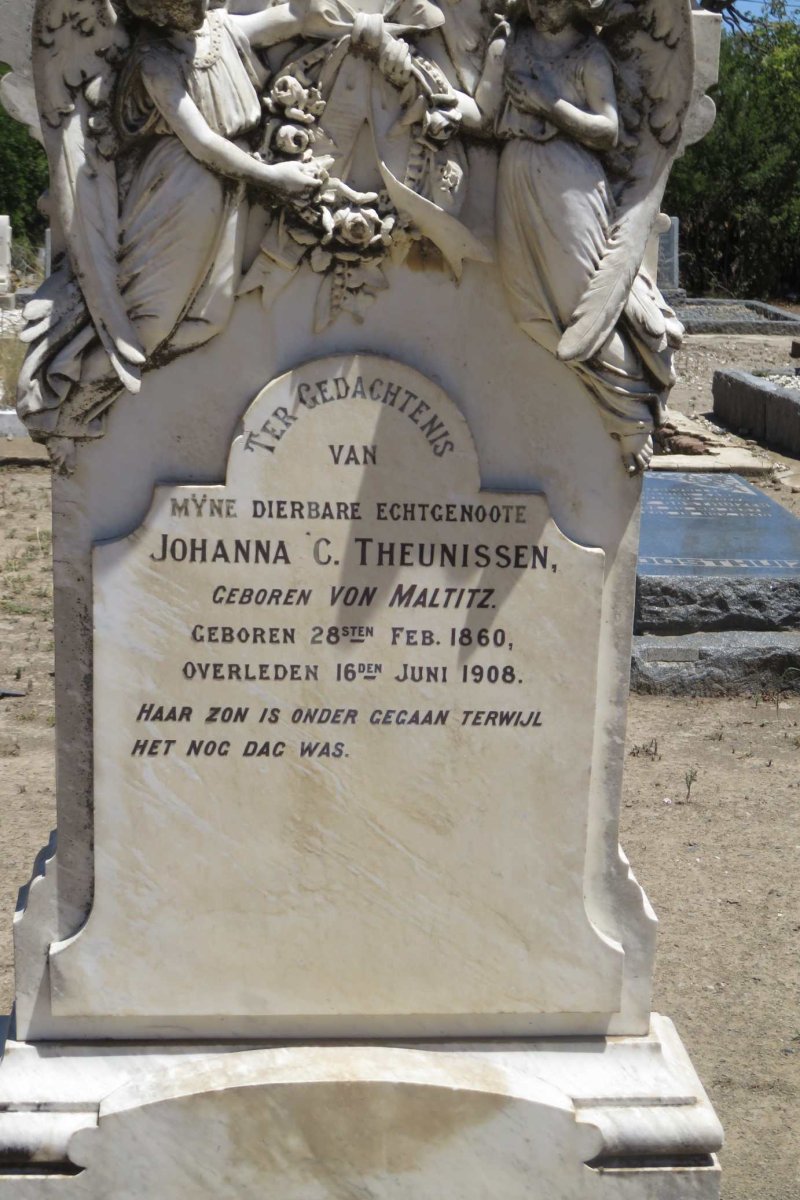 THEUNISSEN Johanna C. nee VON MALTITZ 1860-1908