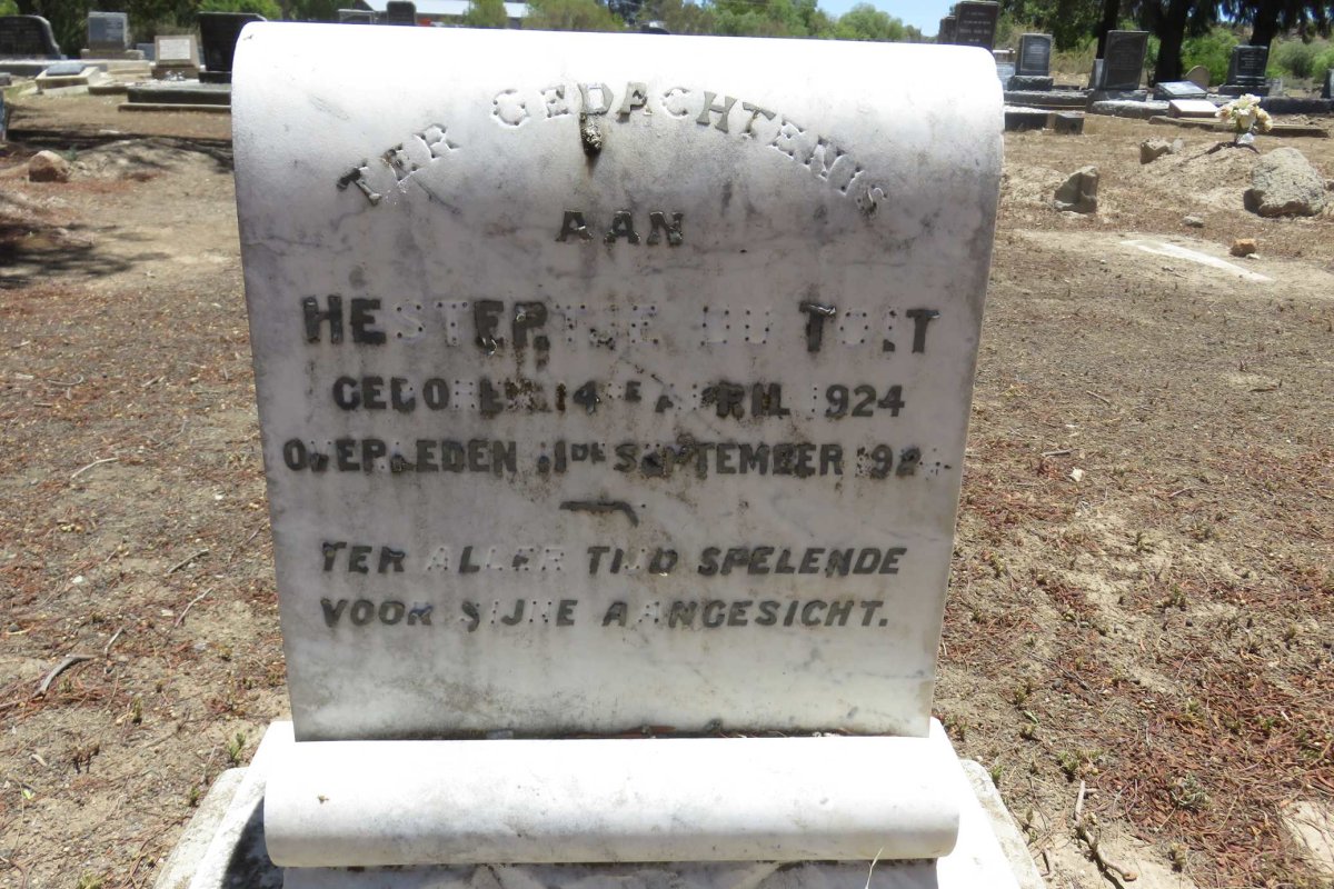 TOIT Hestertje, du 1924-1924