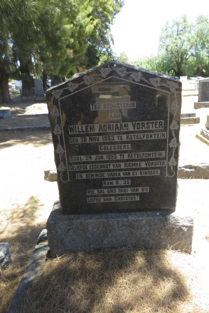 VORSTER Willem Adriaan 1893-1953