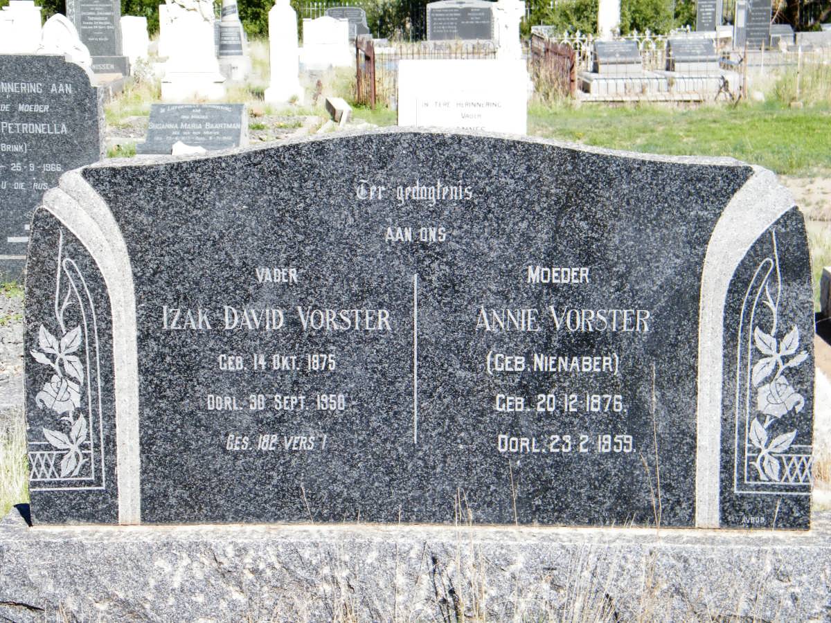 VORSTER Izak David 1875-1958 &amp; Annie NIENABER 1876-1959