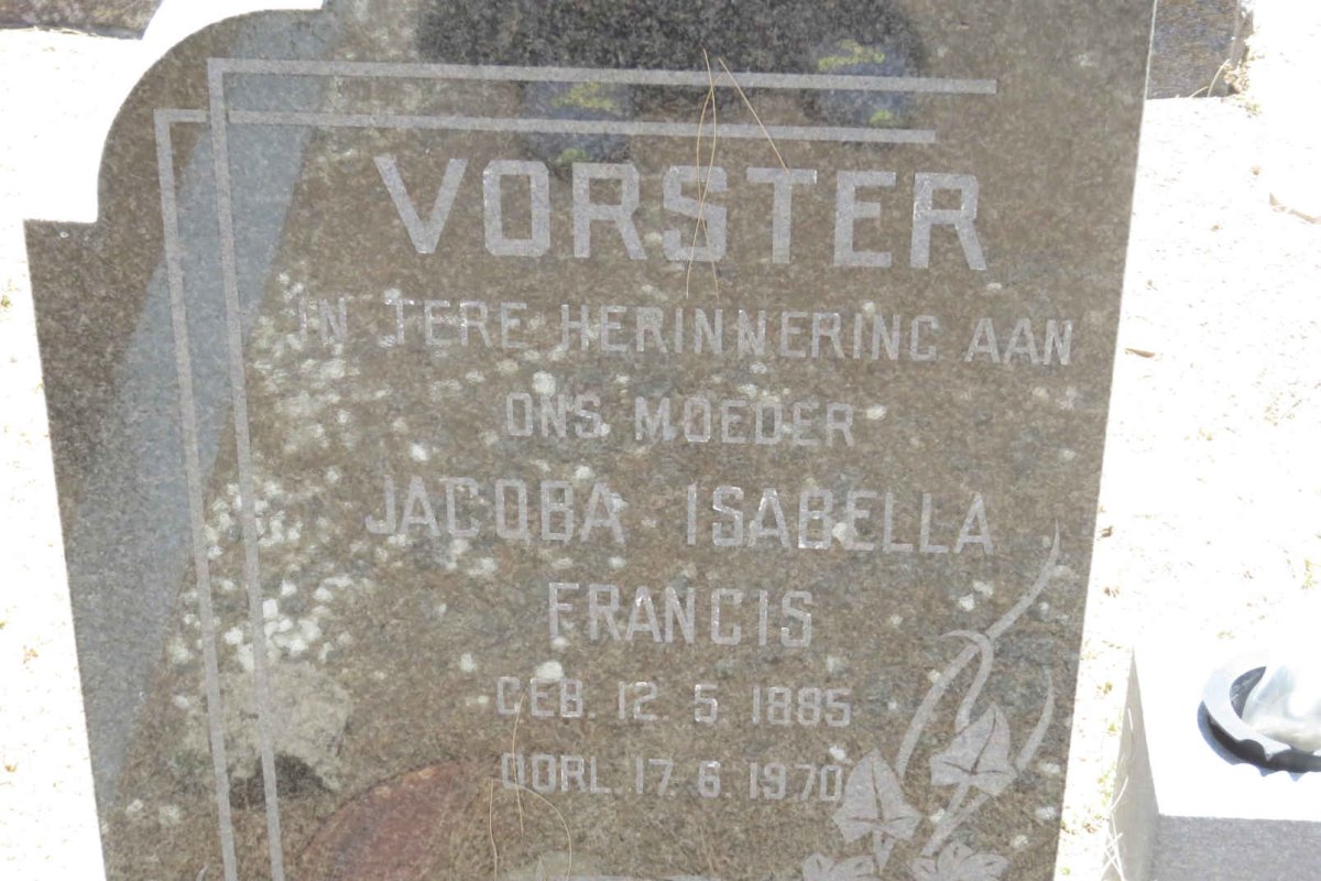 VORSTER Jacoba Isabella Francis 1885-1970