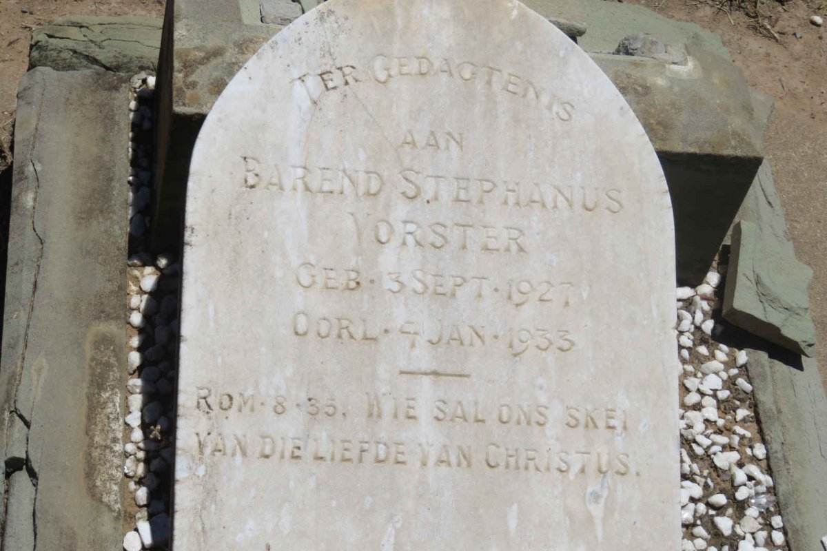 VORSTER Barend Stephanus 1927-1933