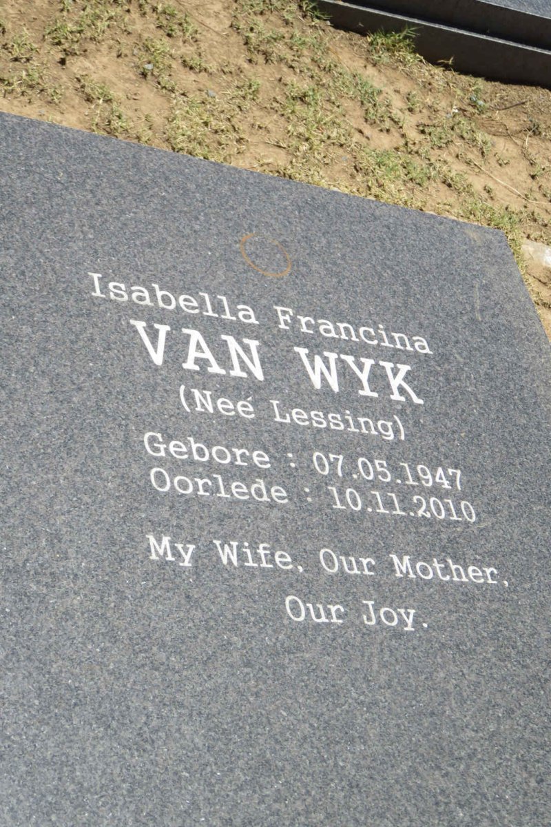 WYK Isabella Francina, van nee LESSING 1947-2010