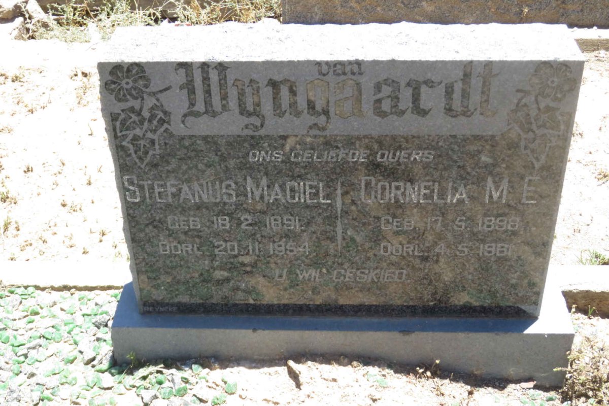 WYNGAARDT Stefanus Magiel, van 1891-1954 &amp; Cornelia M.E. 1898-1961