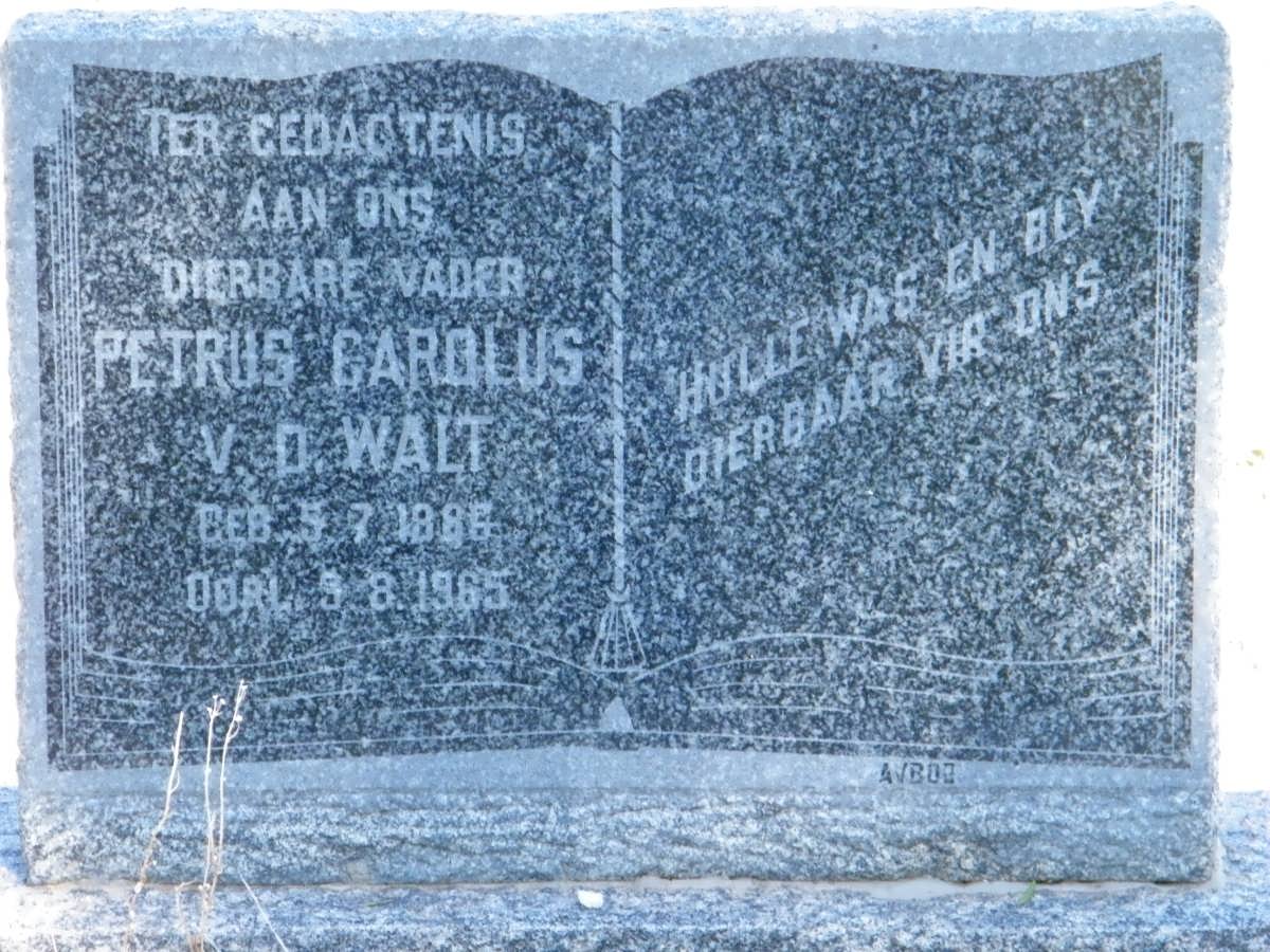 WALT Petrus Carolus, v.d. 188?-1965