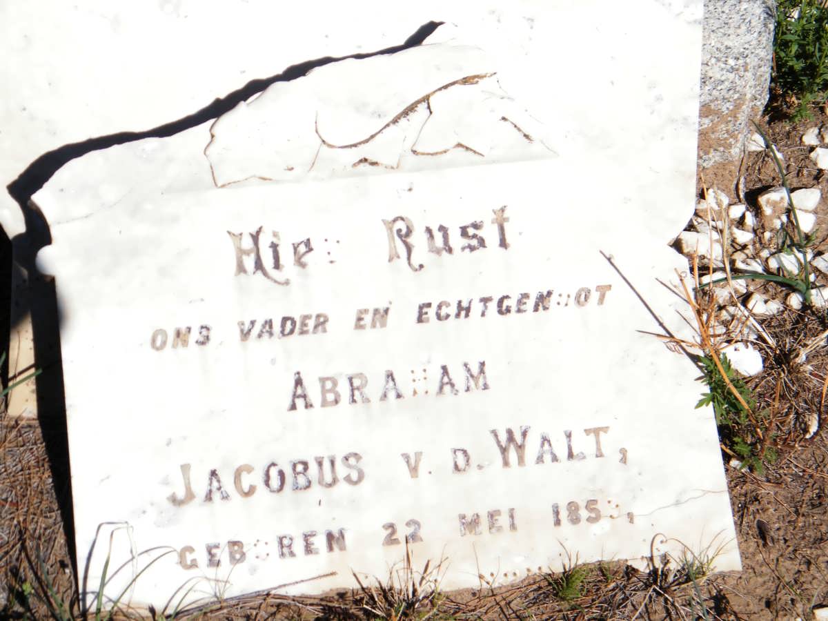 WALT Abraham Jacobus, v.d. 1853-