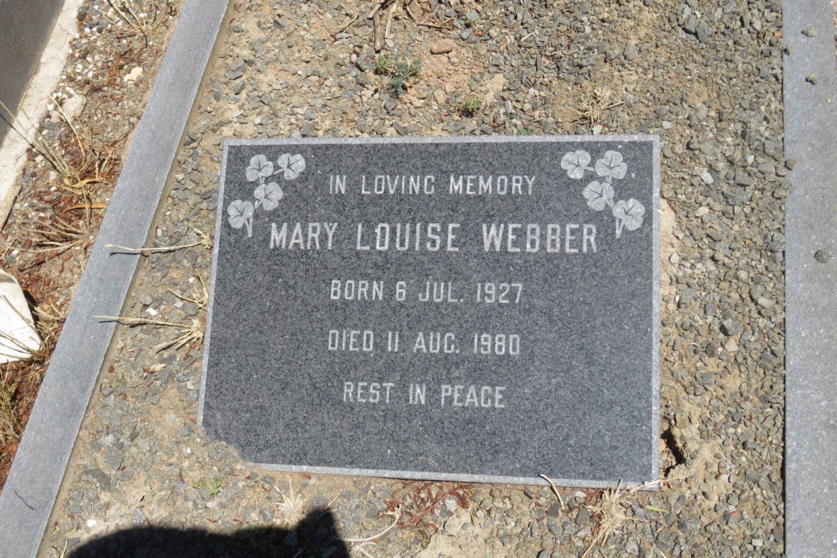 WEBBER Mary Louise 1927-1980