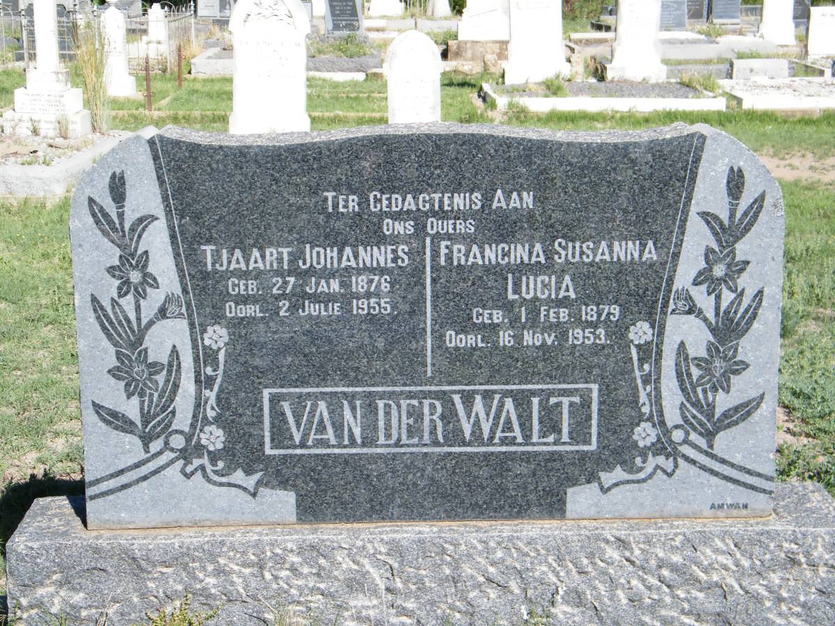 WALT Tjaart Johannes, van der 1876-1955 &amp; Francina Susanna Lucia 1879-1953