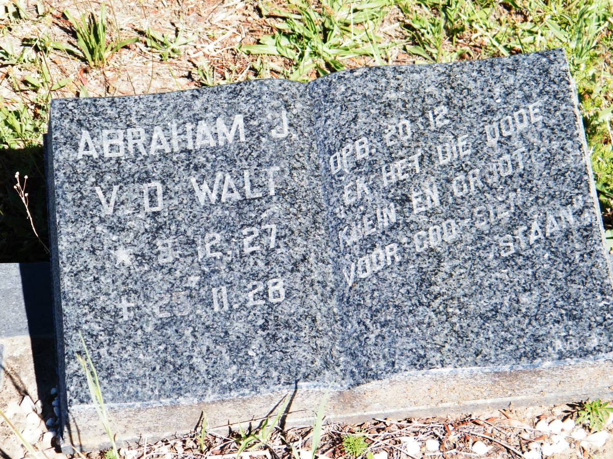 WALT Abraham J., v.d. 1927-1928