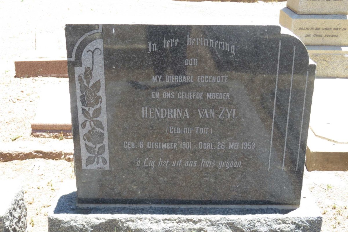 ZYL Hendrina, van nee DU TOIT 1901-1953