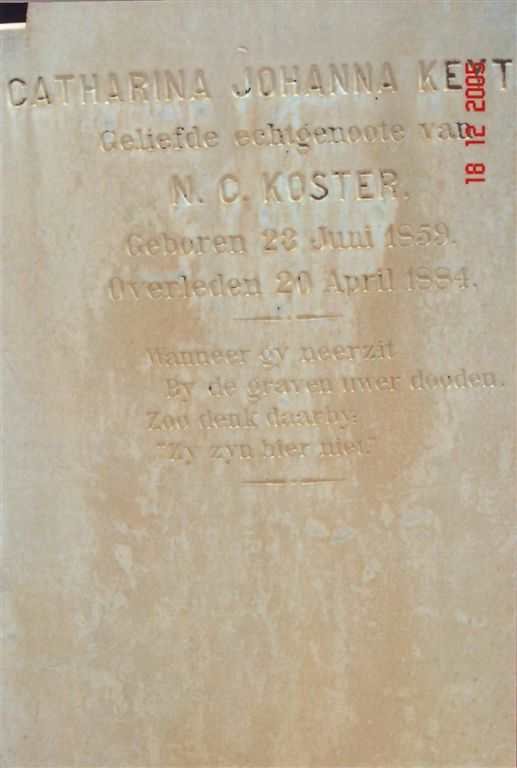 KOSTER Catharina Johanna nee KEYTEL 1859-1884