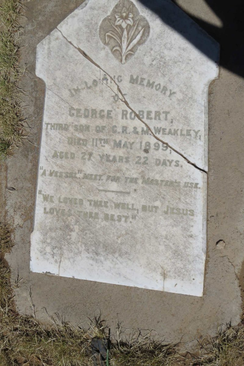 WEAKLEY George Robert -1899