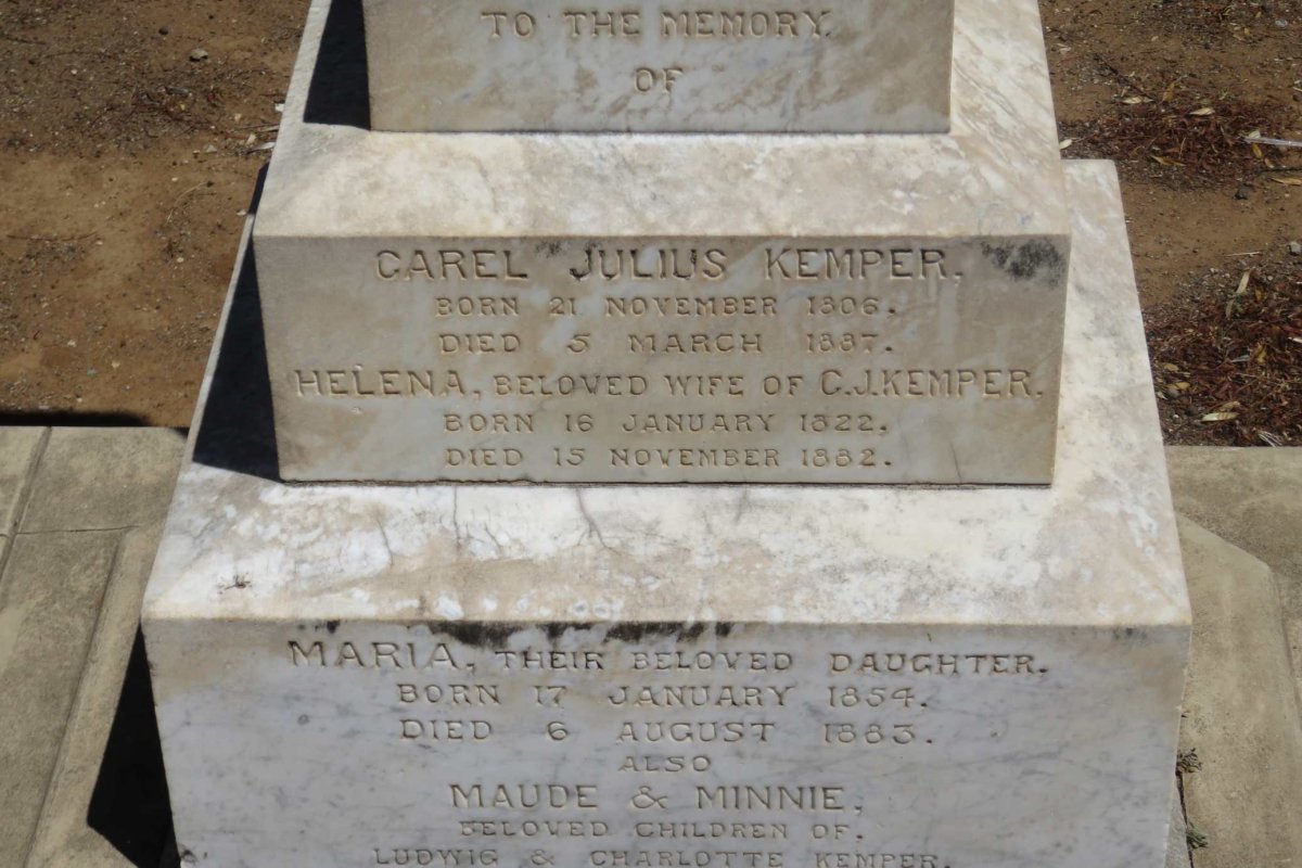 KEMPER Carel Julius 1806-1887 &amp; Helena 1822-1882  :: KEMPER Maria 1854-1883 :: KEMPER Maude :: KEMPER Minnie