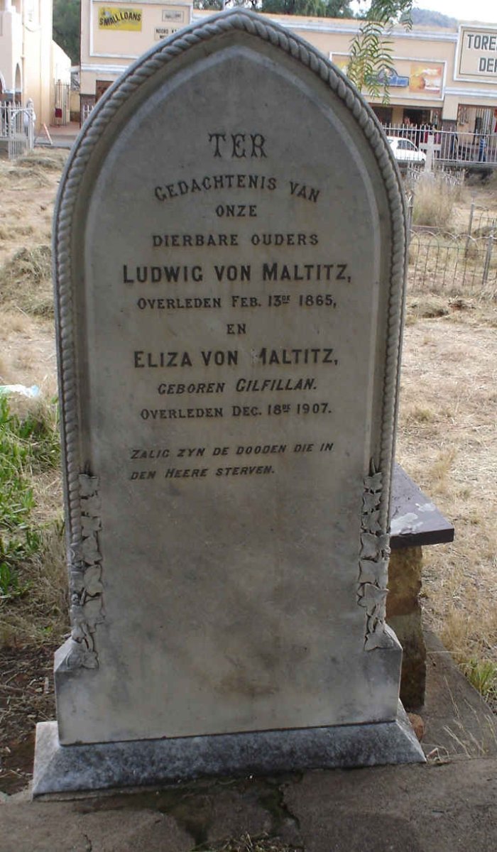 MALTITZ Ludwig, von -1865 &amp; Eliza GILFILLAN -1907