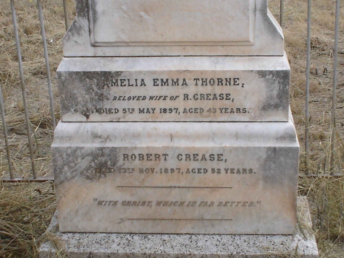 CREASE Robert -1897 &amp; Amelia Emma THORNE -1897