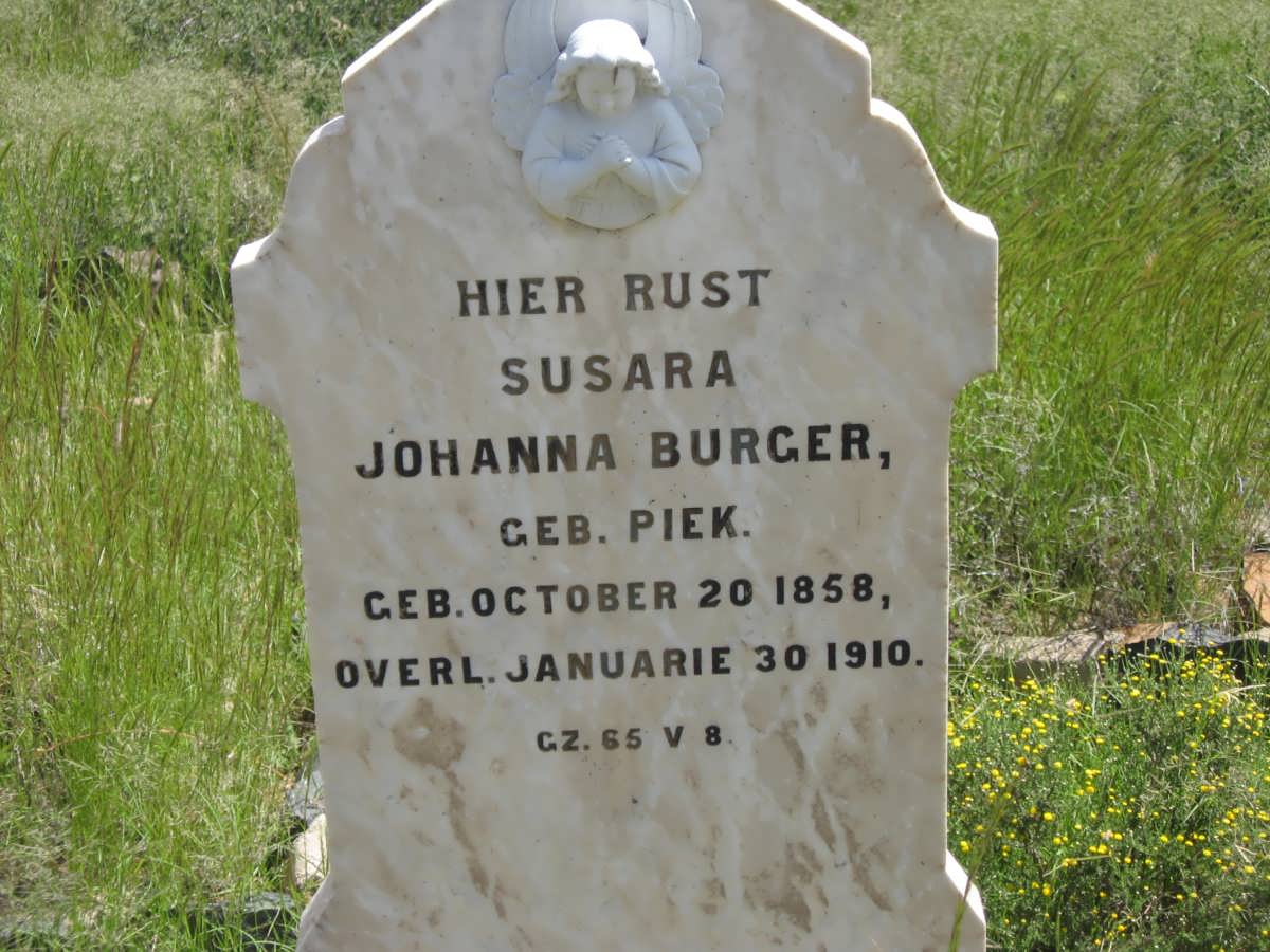 BURGER Susara Johanna PIEK 1858-1910