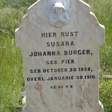 BURGER Susara Johanna PIEK 1858-1910