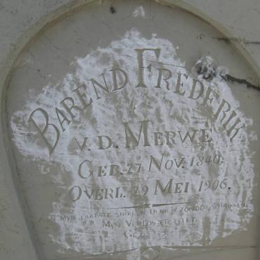 VAN DER MERWE Barend Frederik 1840-1906