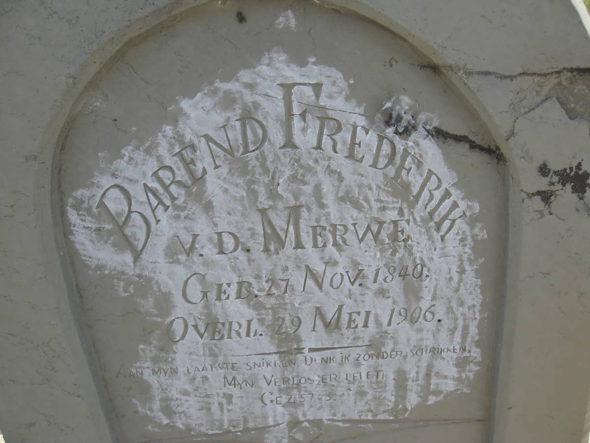 VAN DER MERWE Barend Frederik 1840-1906