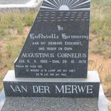 VAN DER MERWE Augustinus Cornelius 1900-1979