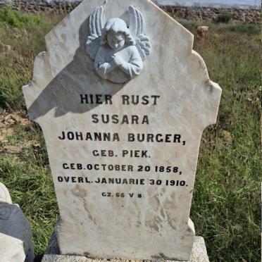BURGER Susara Johanna nee PIEK 1858-1910