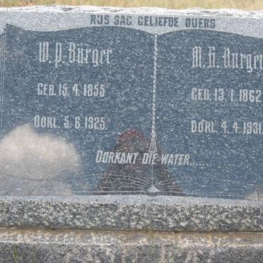 BURGER W.P. 1855-1925 & M.H. 1862-1931