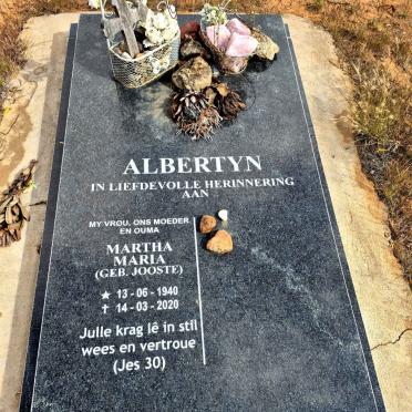 ALBERTYN Martha Maria nee JOOSTE 1940-2020