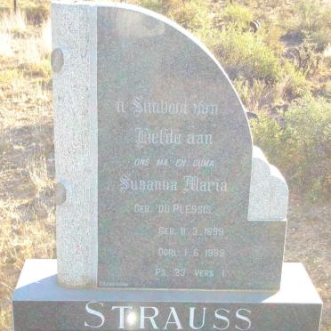 Strauss _Du Plessis_ Susanna Maria geb 11 03 1899 oorl 01 06