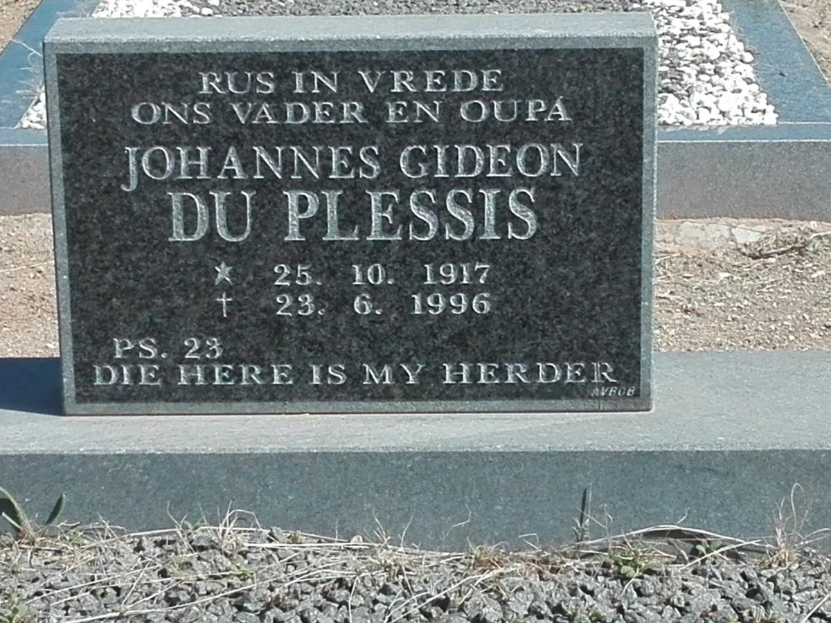 PLESSIS Johannes Gideon, du 1917-1996
