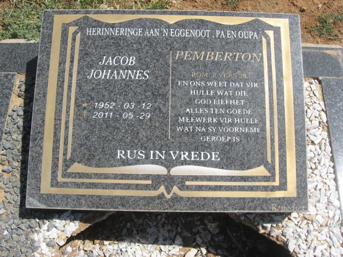 PEMBERTON Jacob Johannes 1952-2011