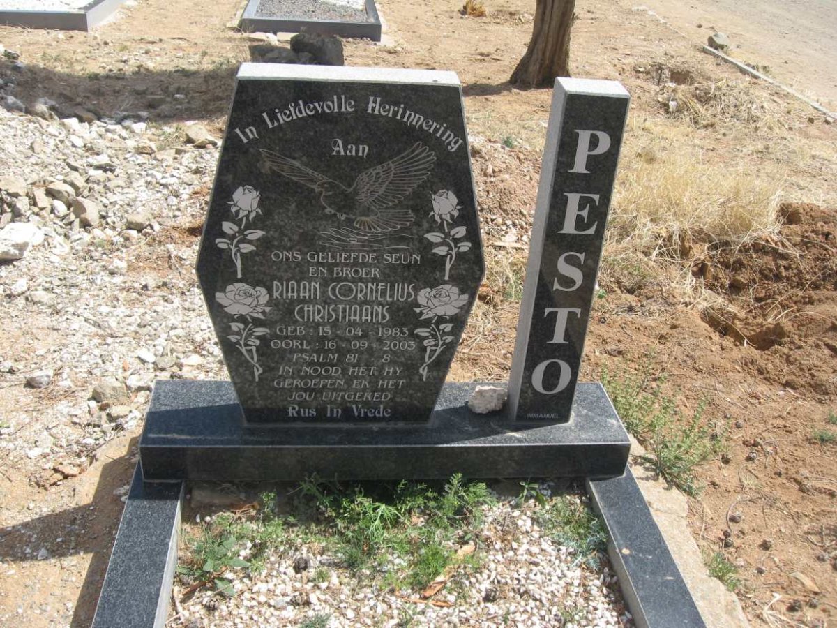 PESTO Riaan Cornelius Christiaans 1983-2003