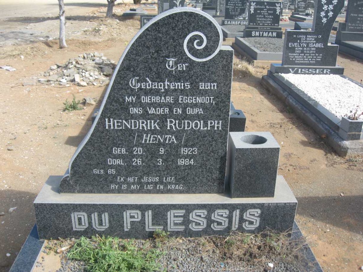 PLESSIS Hendrik Rudolph, du 1923-1984