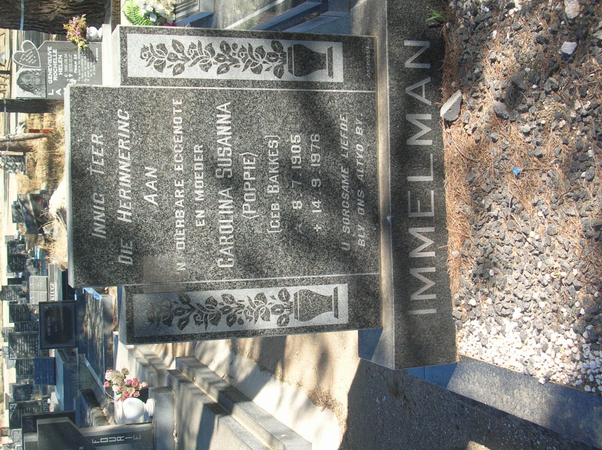IMMELMAN Carolina Susanna nee BAKKES 1905-1976
